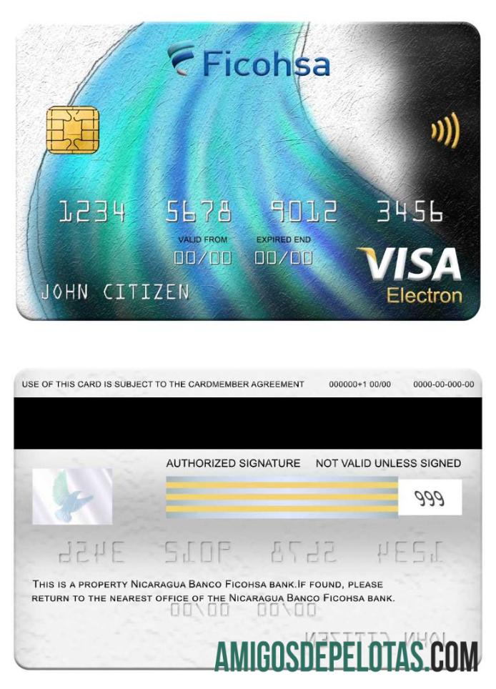 Nicaragua Banco Ficohsa Bank Visa Electron Card download for verification